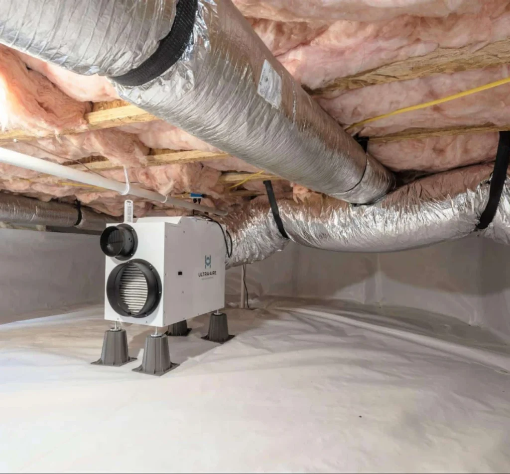 Crawl space dehumidifier controlling moisture in Fort Mill, SC