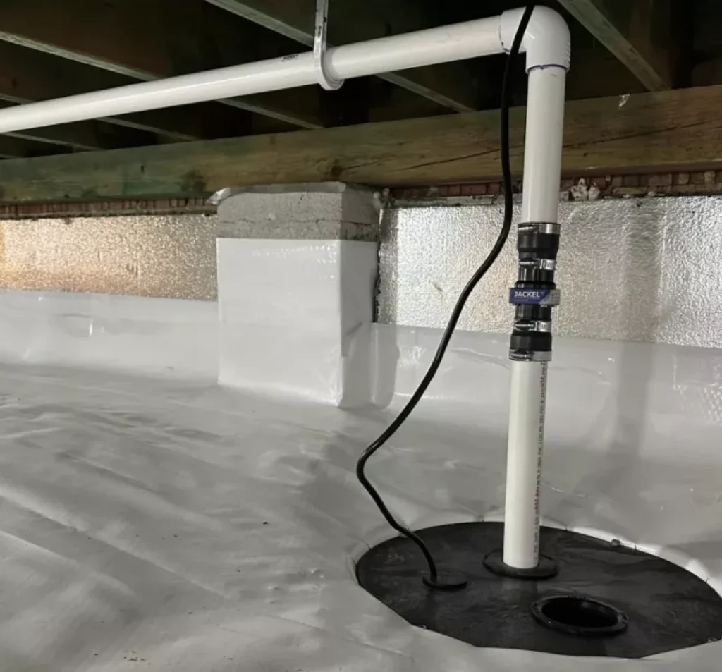 Crawl space sump pump and drainage system installed in Fort Mill, SC